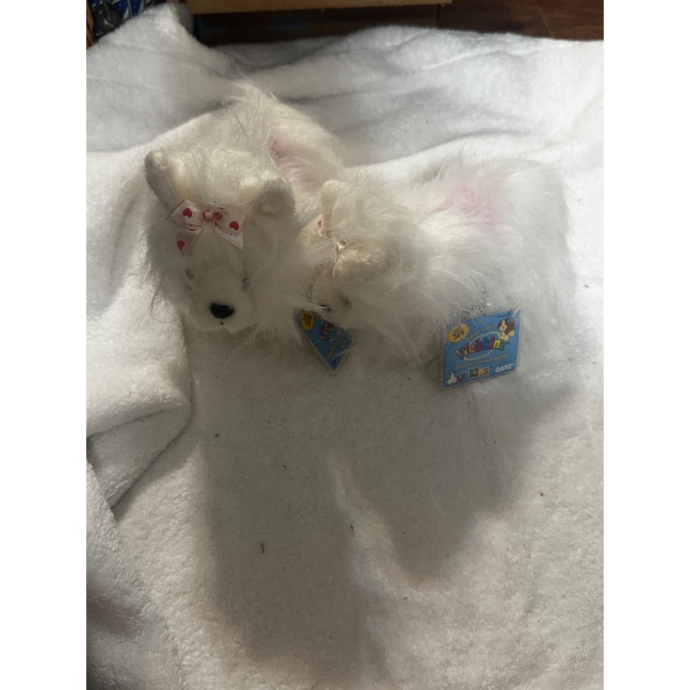 Webkinz and Lil Kinz Yorkie White Plush Set HM070 HS070 NWT‎ Sealed Codes Ganz